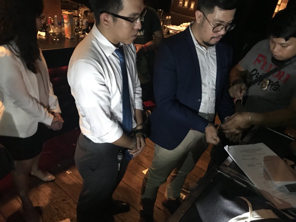 Lawyers Lenie Rocha, Jan Vincent Soliven, and Romulo Alarcon were arrested earlier today for monitoring the police raid of Times Bar in Makati.