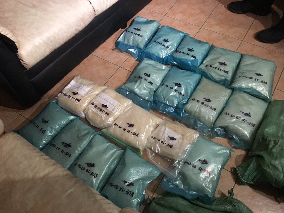 PDEA operatives found a total of 18 packs of suspected shabu at a house in Dasmarinas, Cavite. PDEA estimates each pack weighs about 2 kg   