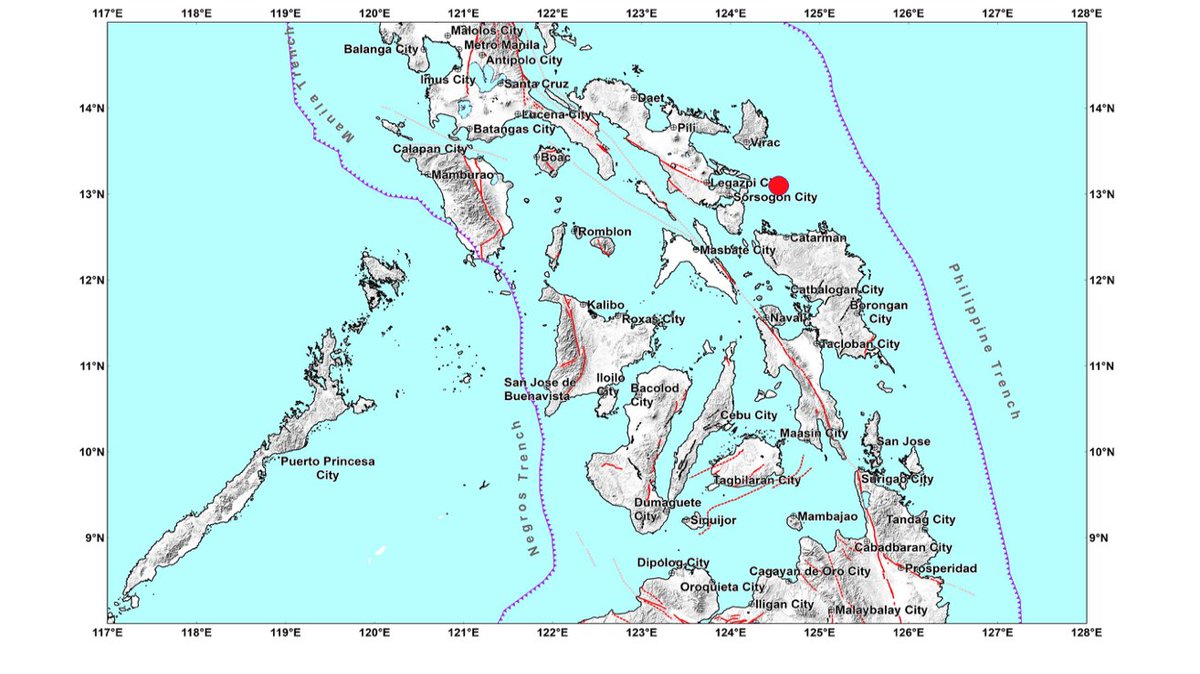 A magnitude 6.4 earthquake shook Prieto Diaz, Sorsogon and nearby areas on Monday, December 7, 10:37 PM. No damage expected.   