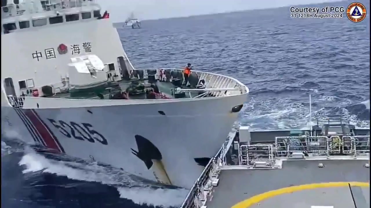 Südchinesisches Meer: Chinesisches Küstenwachschiff rammte die BRP Teresa Magbanua der philippinischen Küstenwache (PCG) bei Escoda Shoal dreimal „absichtlich und absichtlich