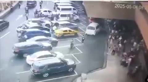 CCTV footage shows how an SUV crashed into the departure entrance of NAIA Terminal 1 on Sunday morning, May 4. The incident left two people dead and three injured, according to police. (Video courtesy of Raoul Esperas)